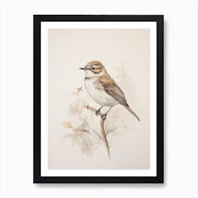 Vintage Bird Drawing Dipper 2 Art Print