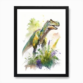 Kentrosaurus 1 Watercolour Dinosaur Art Print