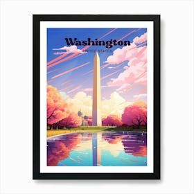 Washington Monument United States Travel Art Illustration Art Print