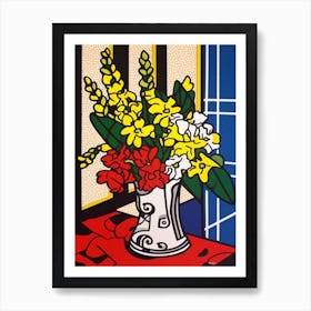 Snapdragons Flower Still Life  3 Pop Art Style Art Print