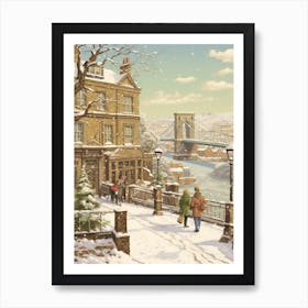 Vintage Winter Illustration Bristol United Kingdom Art Print