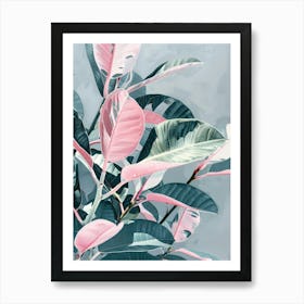 Pink Leaves 8 Art Print