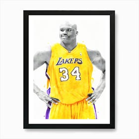 Shaquille O Neal Basketball Los Angeles Lakers Art Print