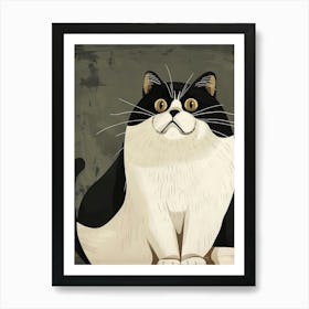 Black And White Cat 24 Art Print