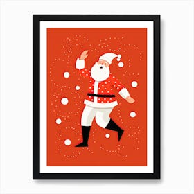 Santa Claus Dancing, Christmas 1 Art Print