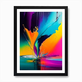 Pouring Water Waterscape Bright Abstract 2 Art Print