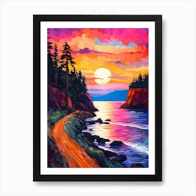 Olympic National Park Retro Pop Art 2 Art Print