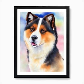 Akita Watercolour Dog Art Print