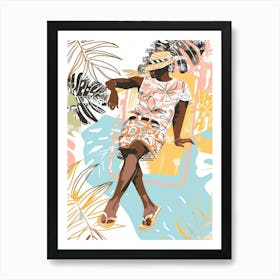 Man In Swimsuit Art Print