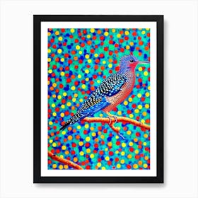 Hoopoe Yayoi Kusama Style Illustration Bird Art Print