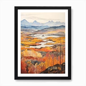 Autumn National Park Painting Abisko National Park Sweden 2 Art Print