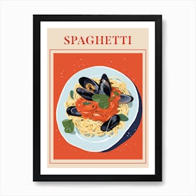 Spaghetti Alle Cozze Italian Pasta Poster Art Print