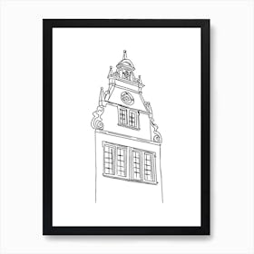 Building Drawing Line Art Illustration Art Print