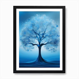 Blue Tree Canvas Art Art Print