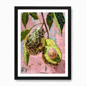 Disco Ball Avocado Mosaic Painting Kitchen Art Print