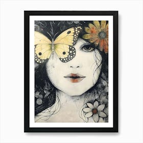 Butterfly Girl 02 Art Print