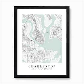 Charleston South Carolina Street Map Minimal Color Art Print