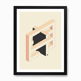 Impossible Object With Doors Abstract Minimal Art Print