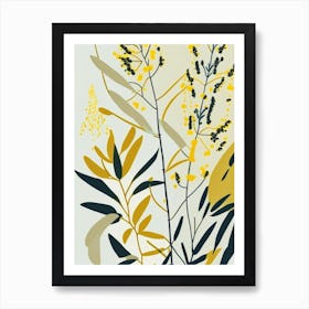 Goldenrod Wildflower Modern Muted Colours 2 Art Print