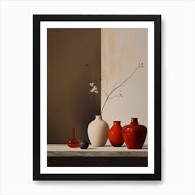 Red Vases Art Print