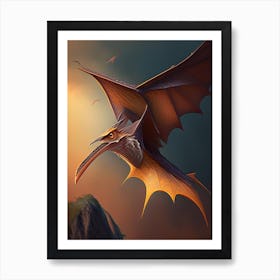 Pterodactyl Illustration Dinosaur Art Print