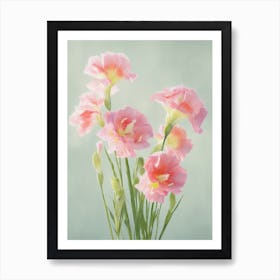 Gladioli Flowers Acrylic Painting In Pastel Colours 12 Art Print