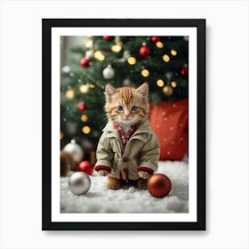 Christmas Kitten 2 Art Print