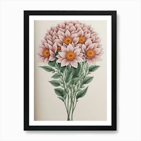 Bouquet Of Pink Flowers Art Print