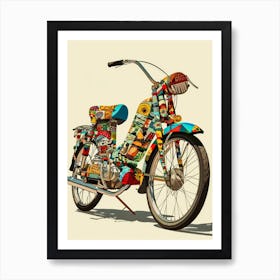 Vintage Colorful Scooter 30 Art Print