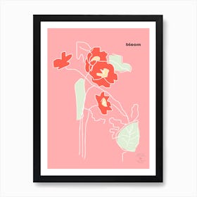 Pink Flowers Bloom Series Art Print