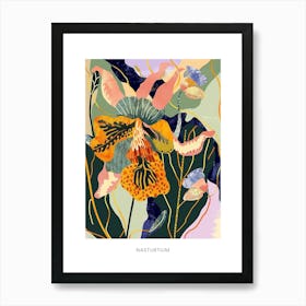 Colourful Flower Illustration Poster Nasturtium 2 Art Print