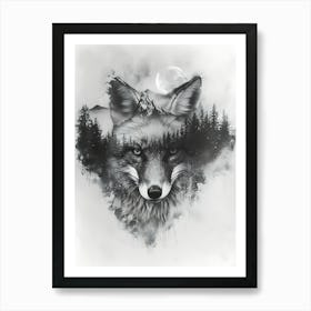 Wolf In The Forest 5 Art Print