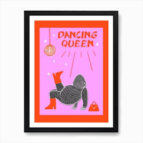 Dancing Queen Illustrated Disco Gorilla Art Print