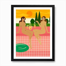Pool Pinup Art Print
