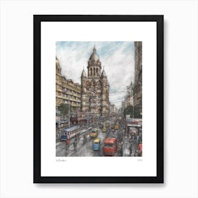 Mumbai India Drawing Pencil Style 3 Travel Poster Art Print