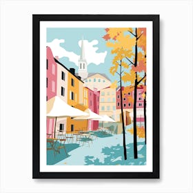 Tampere, Finland, Flat Pastels Tones Illustration 2 Art Print