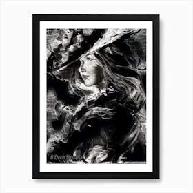 Black And White Portrait Of A Woman 1 Art Print