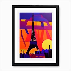 Eiffel Tower Abstract Geometric Art Print