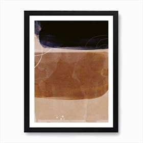 Rust And Dark Abstract Art Print
