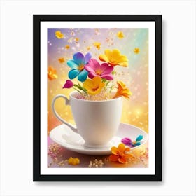 Flowers In A Cup Art Print