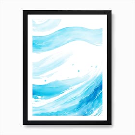 Blue Ocean Wave Watercolor Vertical Composition 82 Art Print