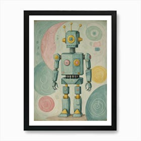 Pastel Robot Art Print