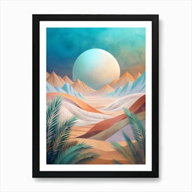 A Peaceful Abstract Desert Scene Featuring Muted 1 1 Art Print