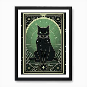 The World, Black Cat Tarot Card 1 Art Print