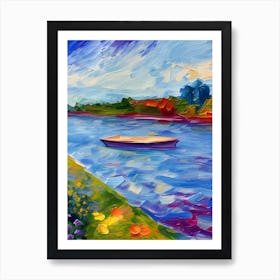 Boat On The River Art Print
