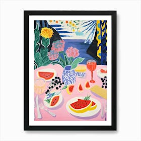 Summer Lunch Food Illustration 2 Art Print