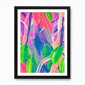 Snow Peas Risograph Retro Poster vegetable Art Print