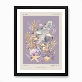 Purple Dogfish Shark Illustration 2 Poster Art Print