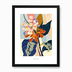 Colourful Flower Illustration Poster Lantana 4 Art Print