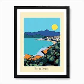 Poster Of Minimal Design Style Of Rio De Janeiro, Brazil 3 Art Print